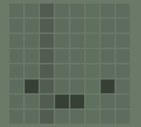 Example mockup of a sad, lifeless, worthless dot matrix display