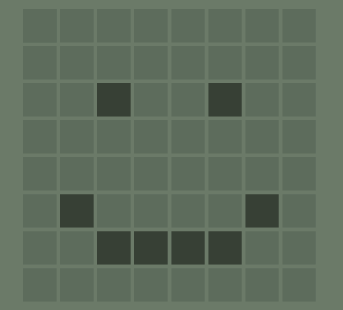 Example mockup of a dot matrix display