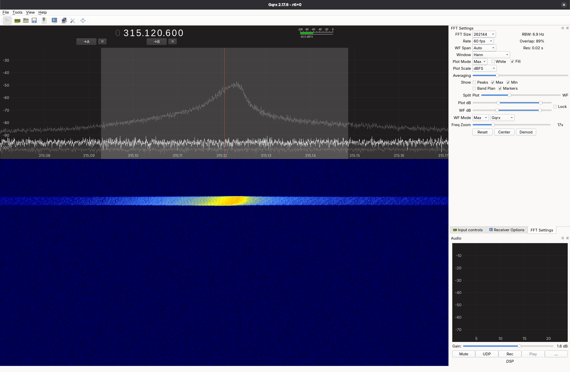 Capturing a button press on the remote in GQRX